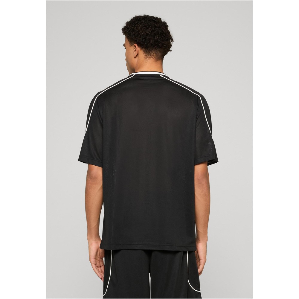 Urban Classics - Piping Mesh Oversized Tshirt Homme - Noir